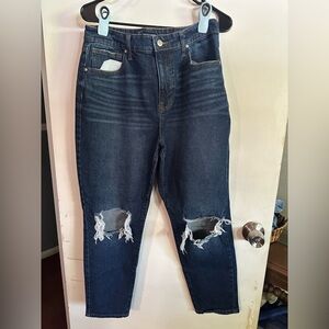 No Boundaries Blue High Rise Jeans with Distressed Details